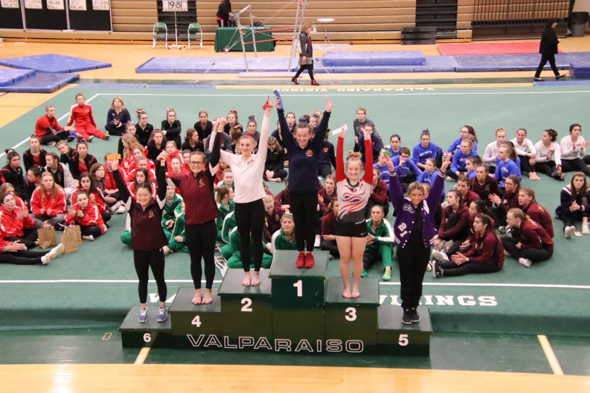 Gymnasts Show off Their Balance at IHSAA Regional Girls Gymnastic Championship