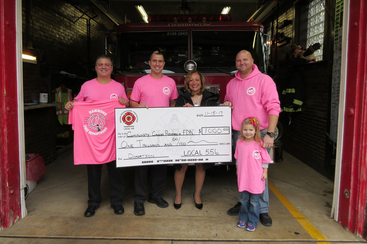 Hammond Firefighters Get in the Pink for the Community Cancer Research Foundation