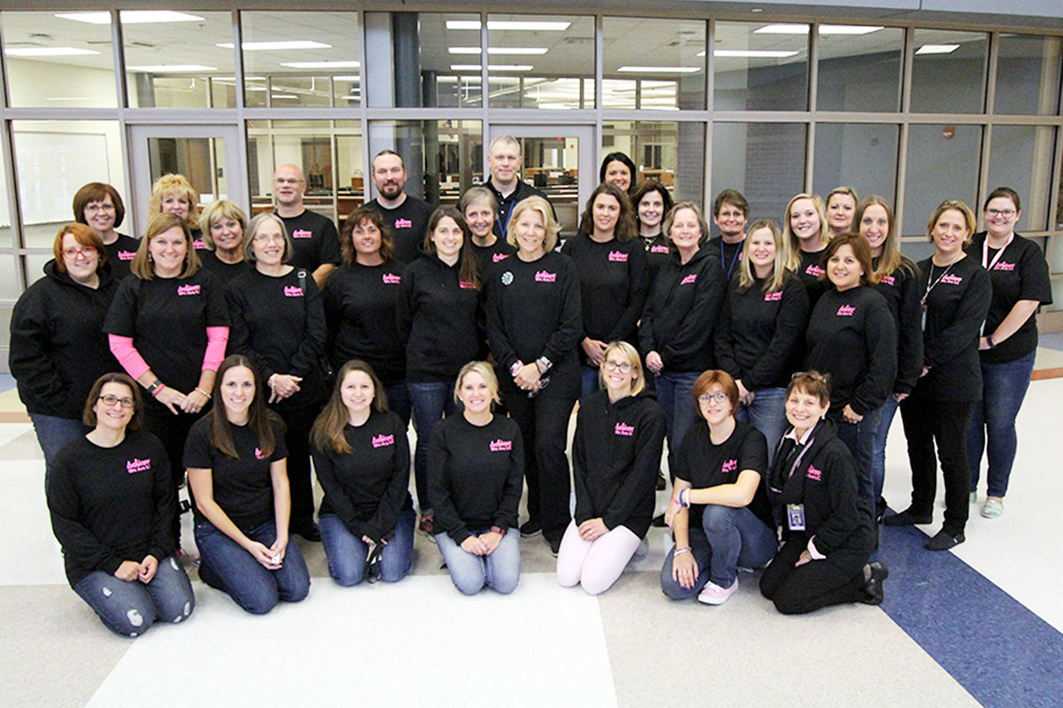 Lake Central High School Faculty Rally for Breast Cancer Awareness